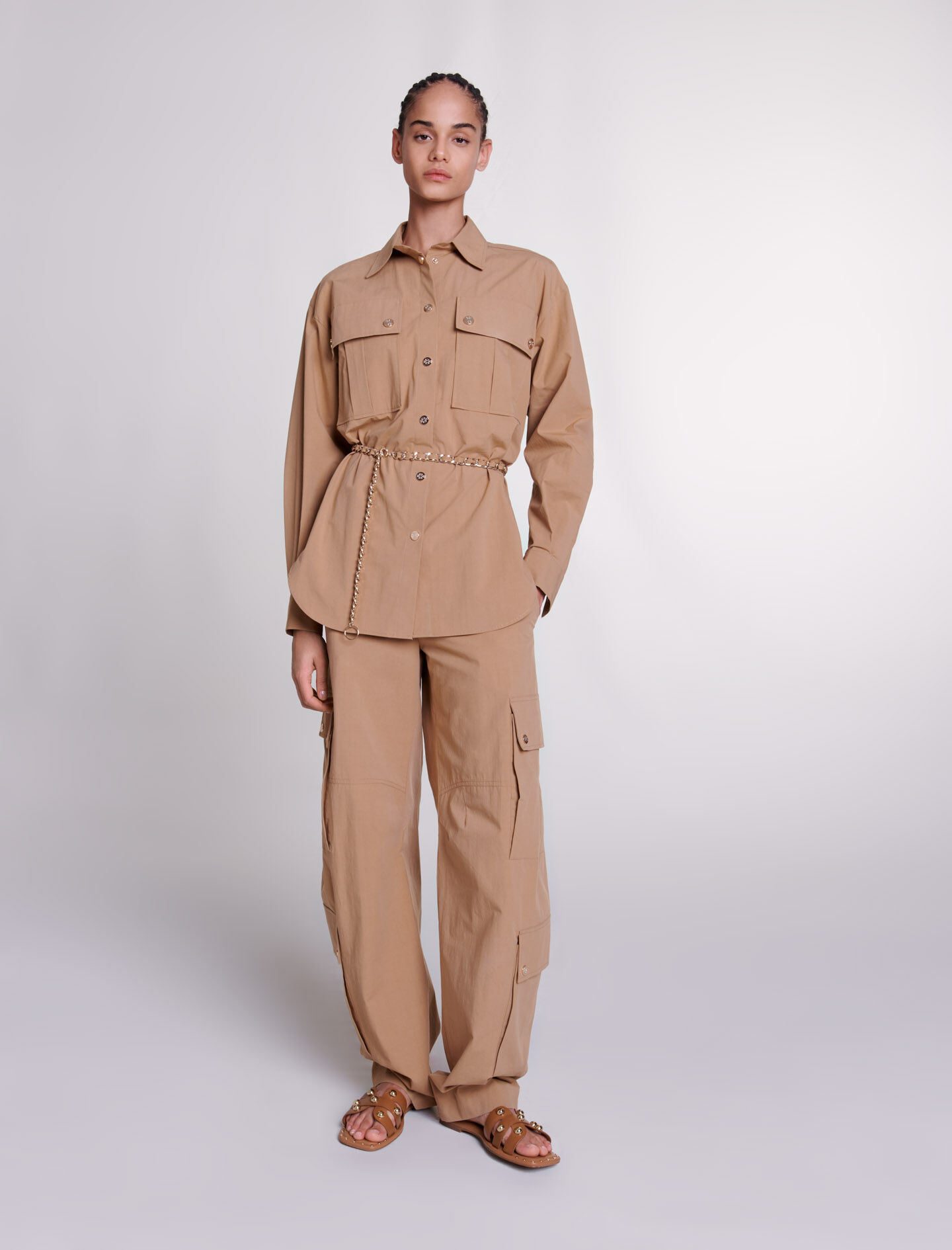 Camicia lunga con cintura sales