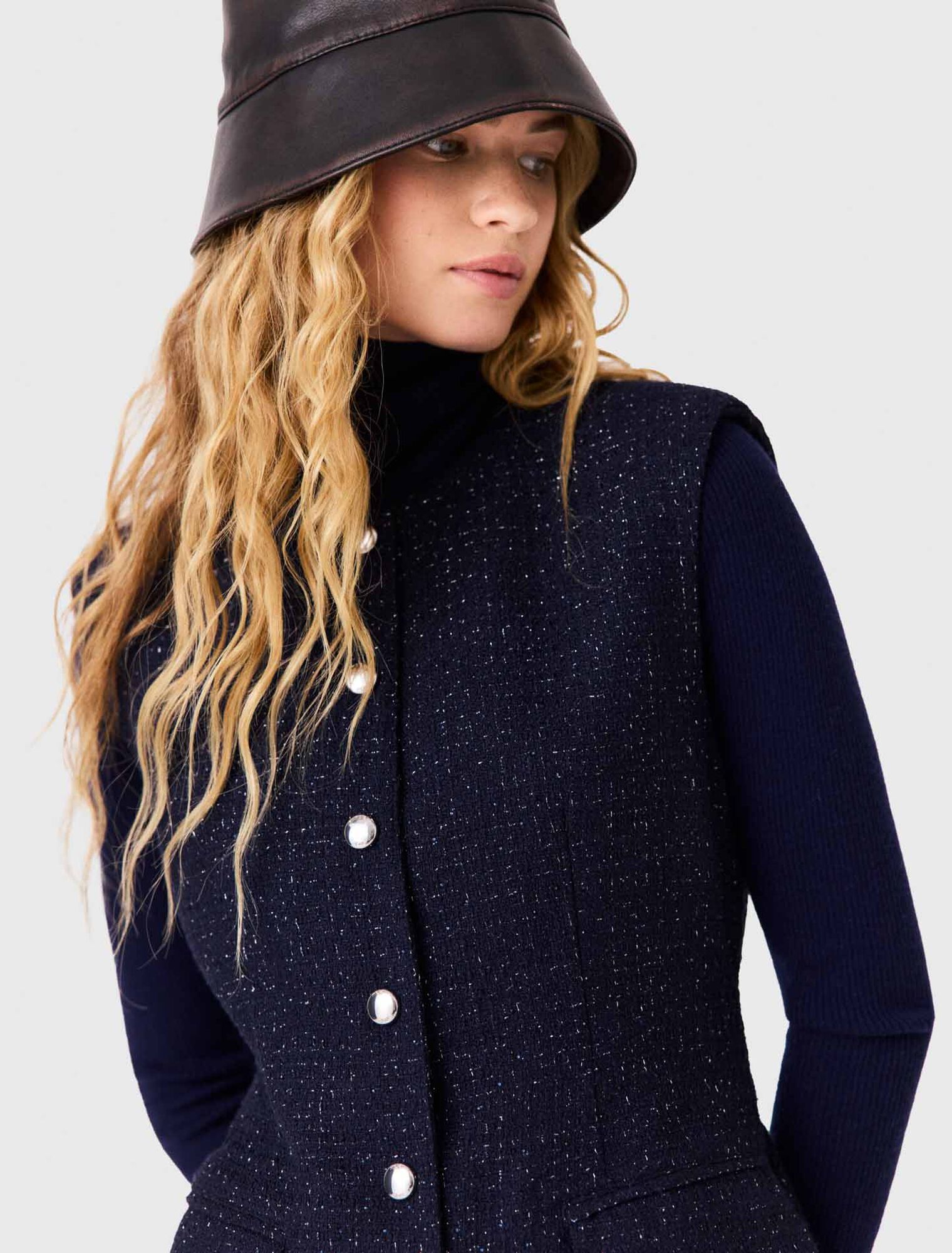 Abito corto in tweed con lurex