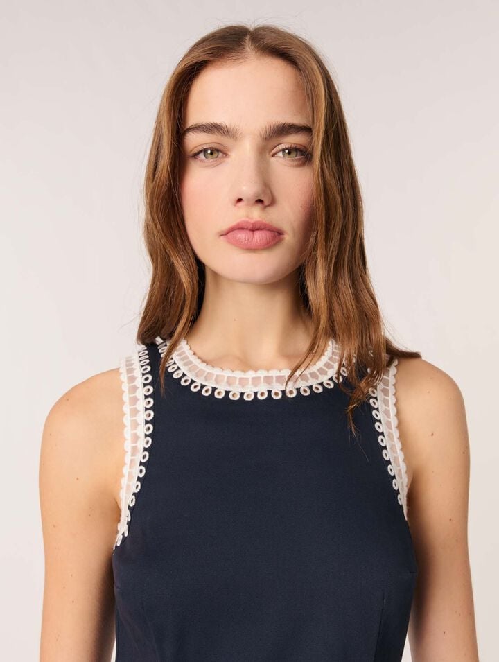 Abito corto con dettagli in crochet