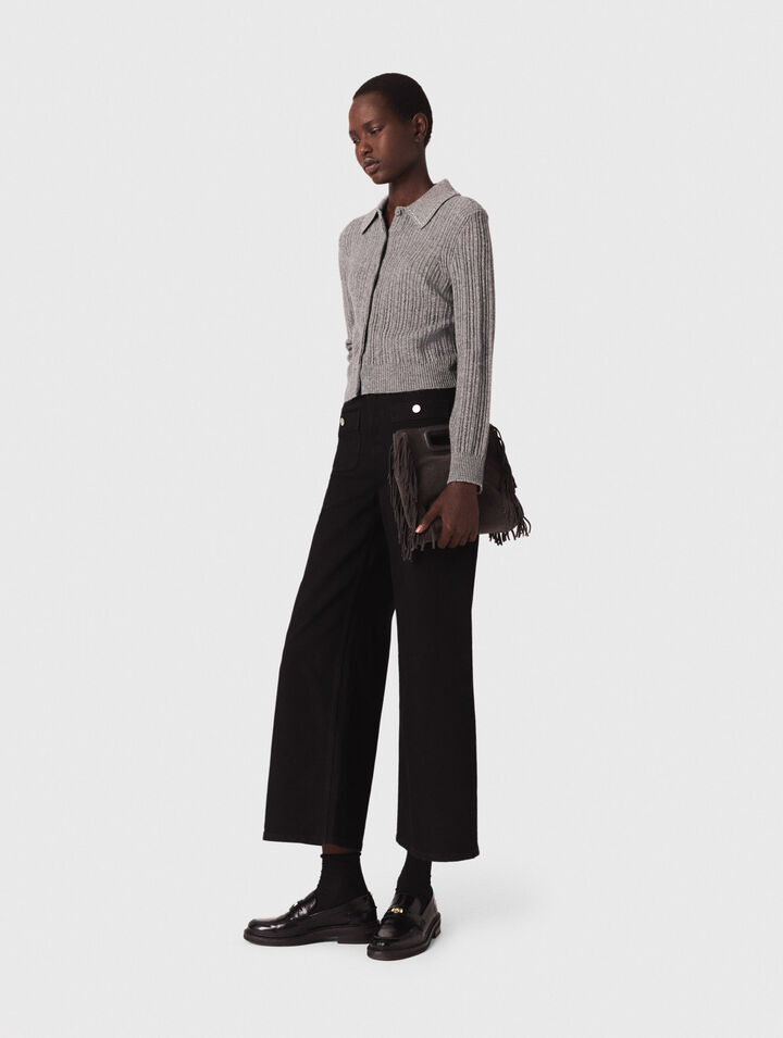 Jeans dritti con tasche applicate