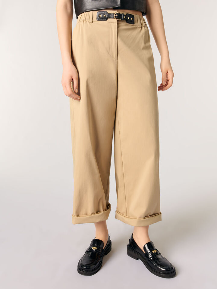 Pantaloni larghi in cotone