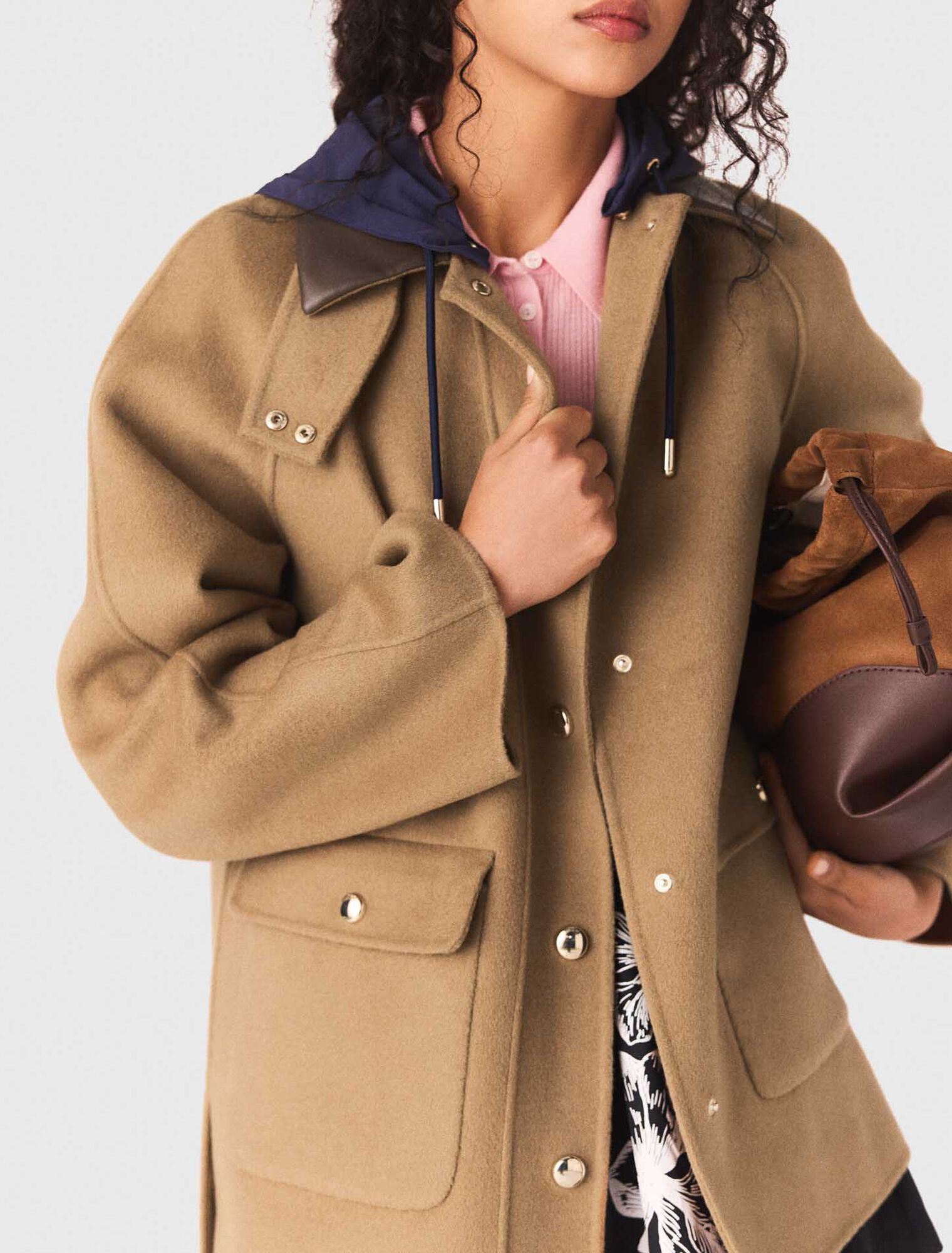 Cappotto lana cappuccio rimovibile