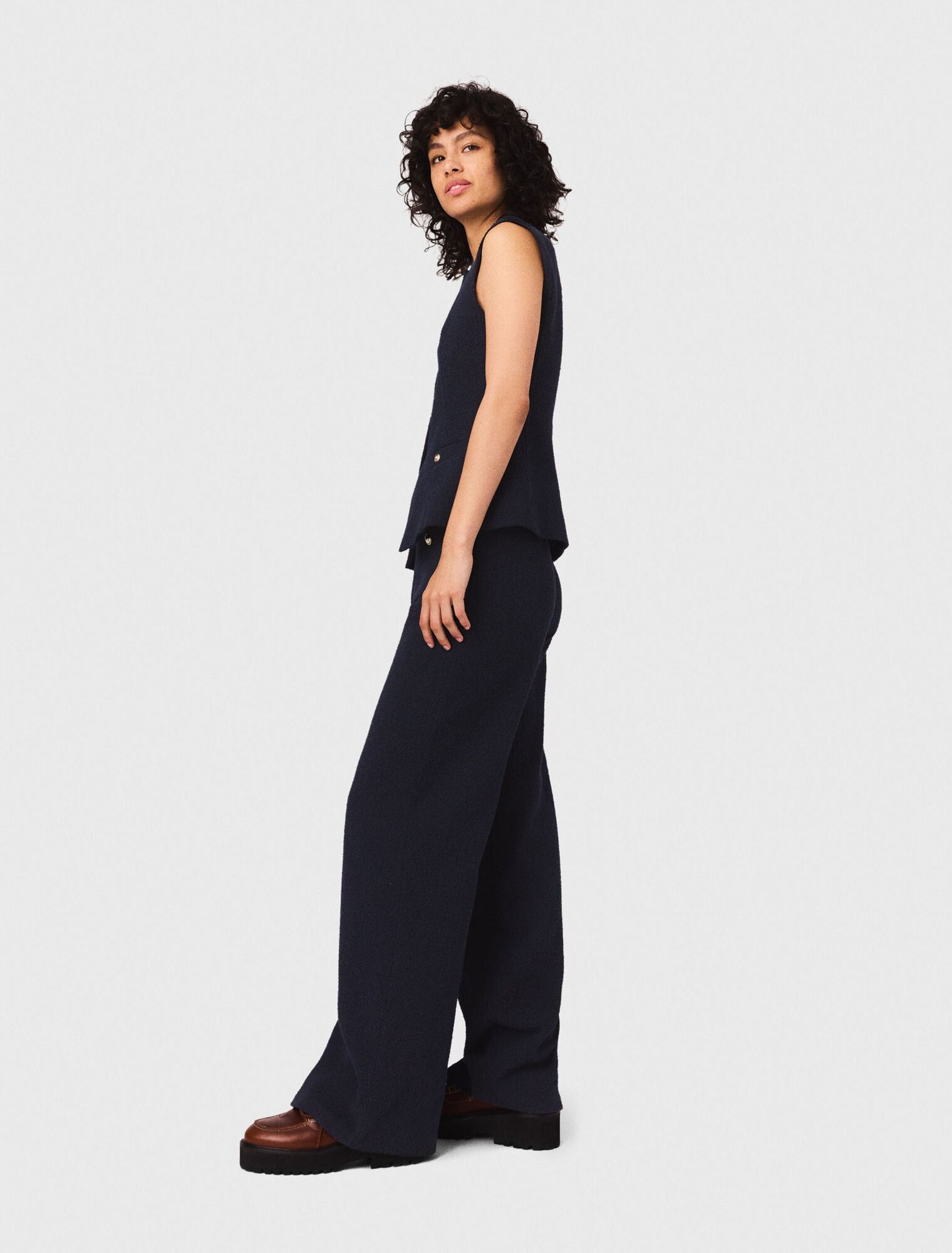 Pantaloni dritti in tweed