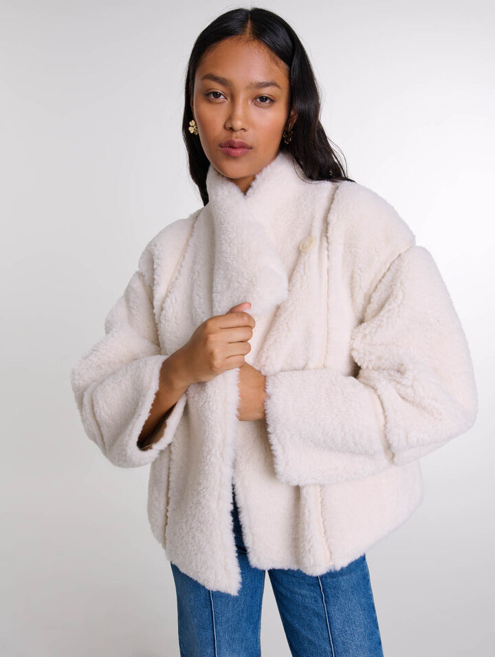 Cappotto corto in ecopelliccia
