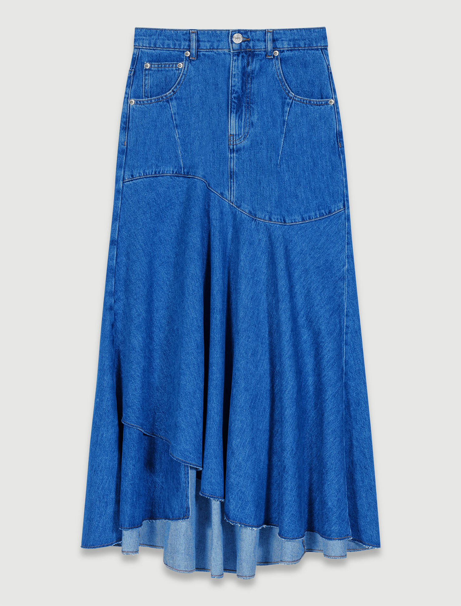Gonna asimmetrica in denim