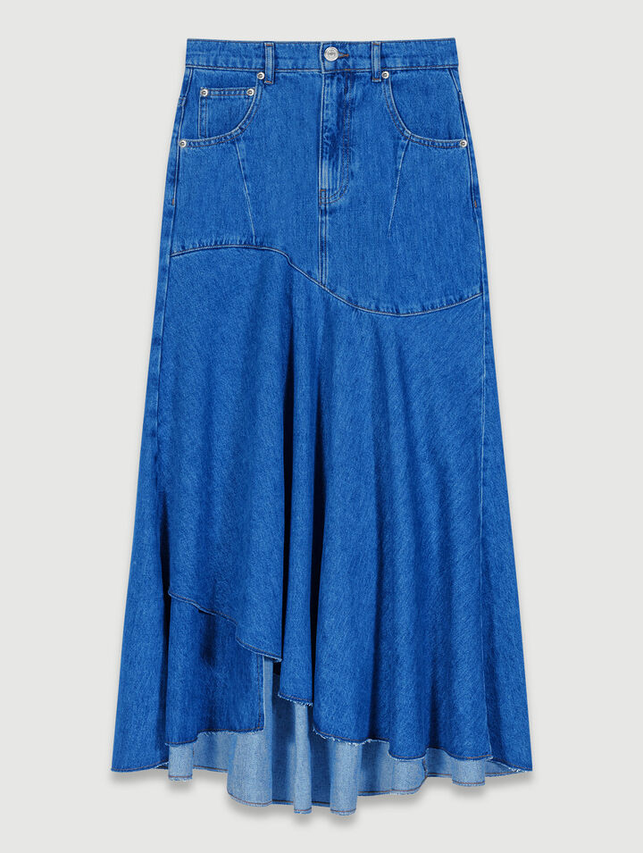 Gonna asimmetrica in denim