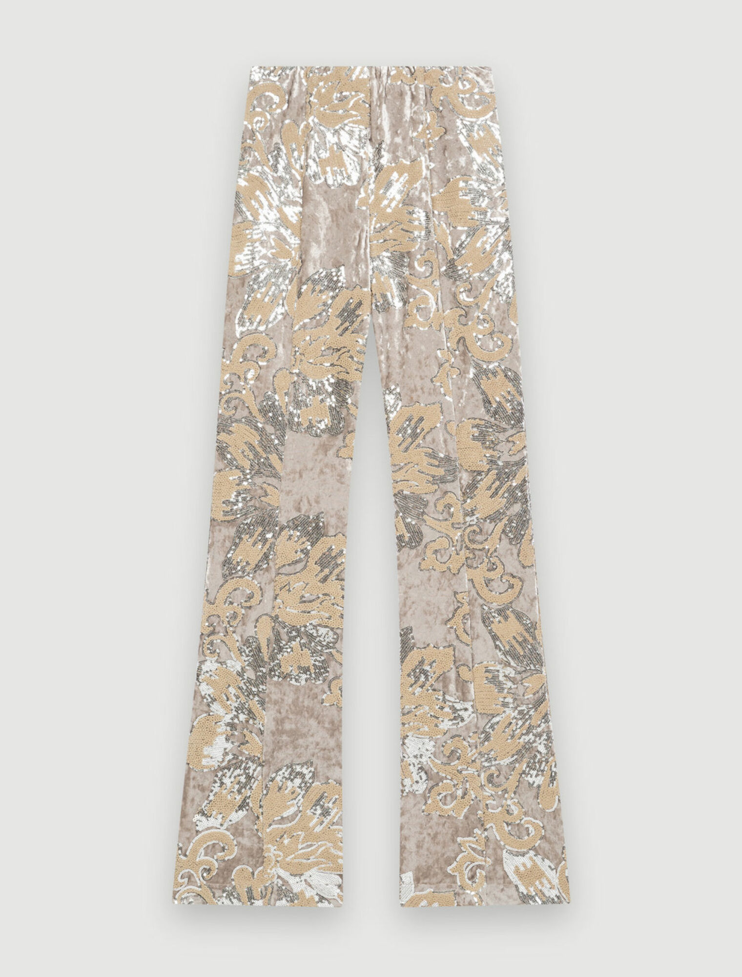 Pantaloni in velluto ricamato