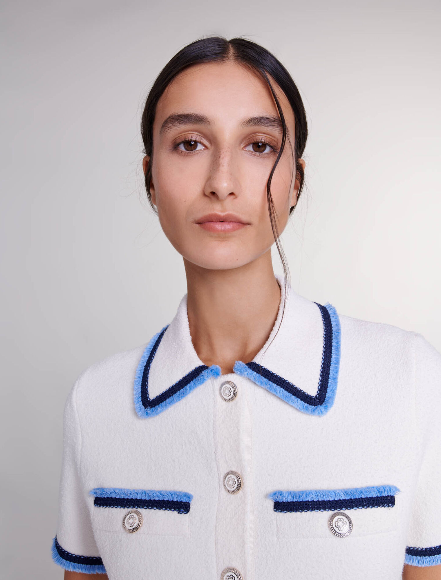 Abito corto in maglia bouclé