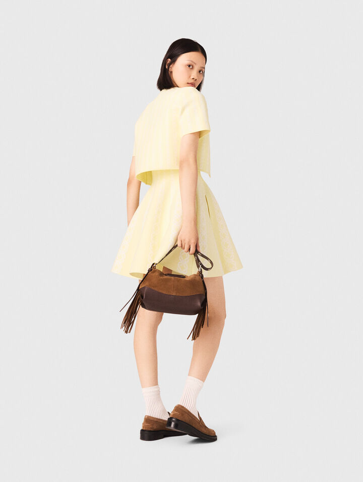 Cardigan corto in maglia jacquard