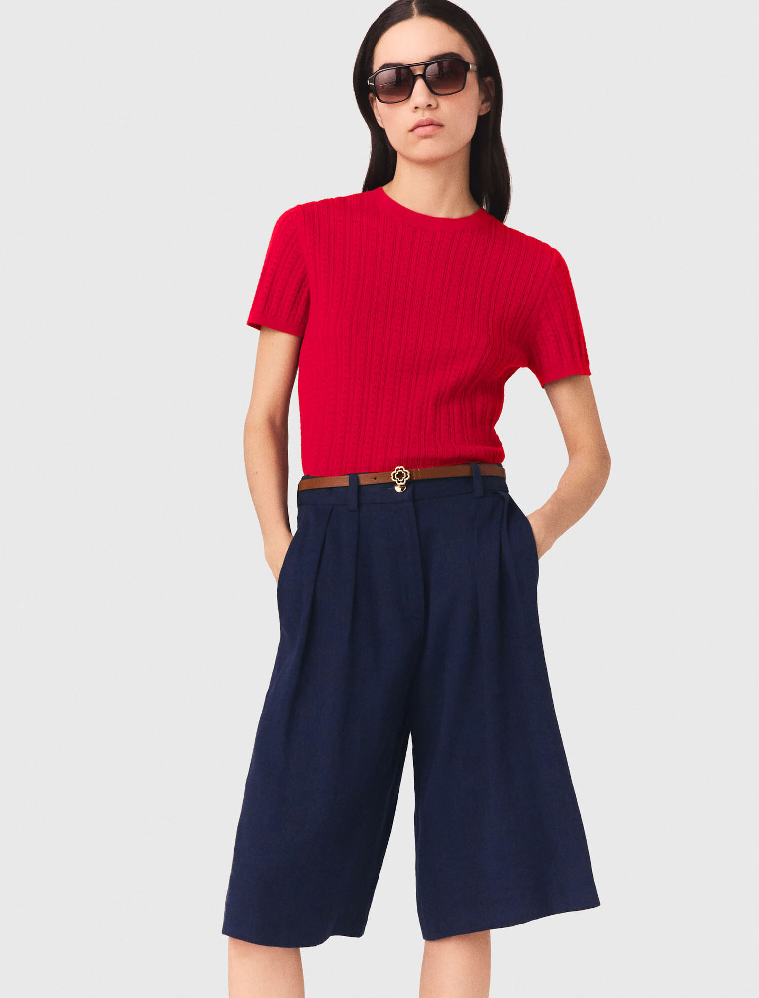 Bermuda in lino misto