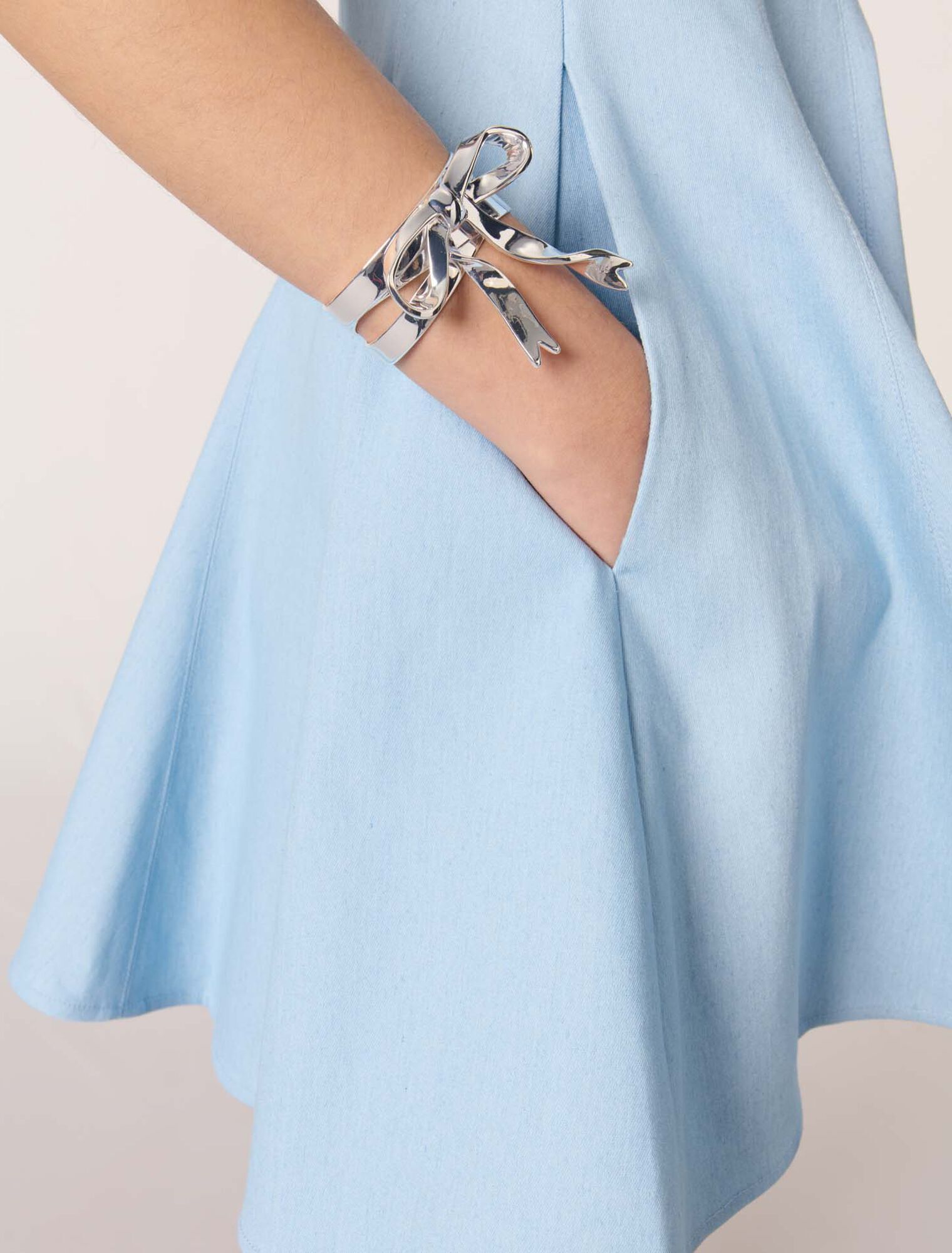 Bracciale con fiocco argentato