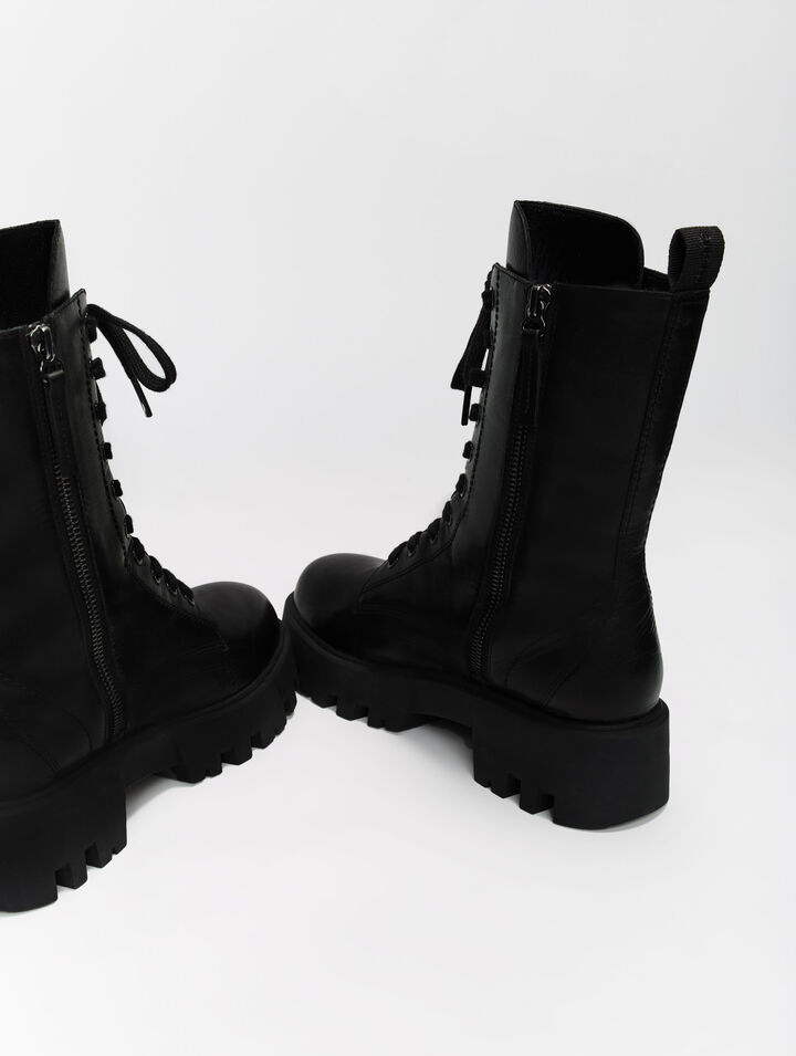 Stivaletto in pelle liscia
