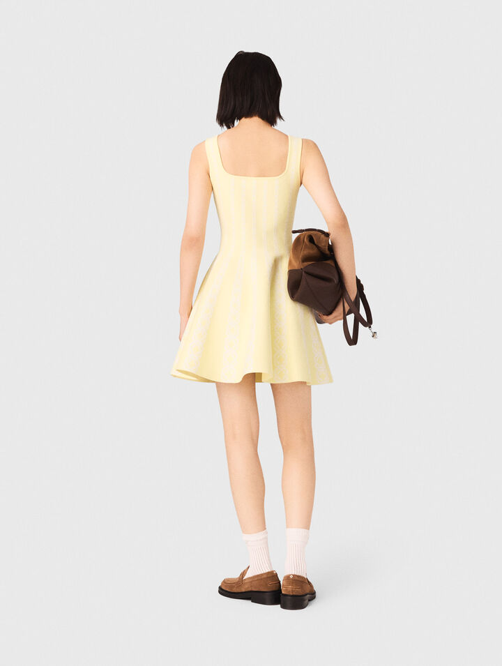 Abito corto in maglia jacquard