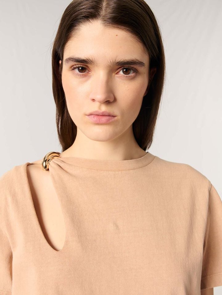 T-shirt con dettaglio bijou