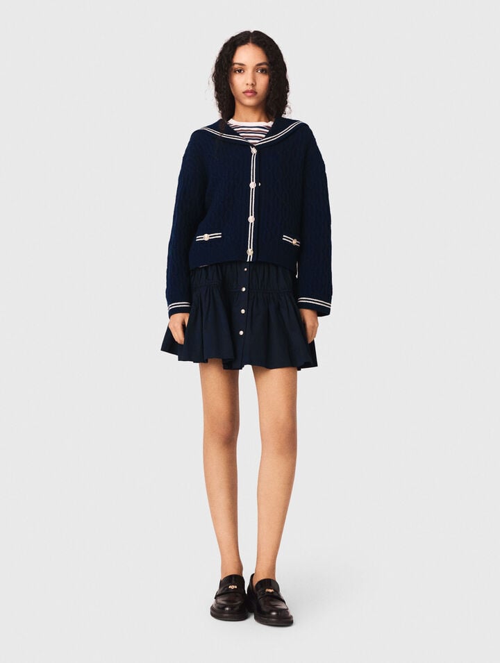 Cardigan trecce con scollo a barca