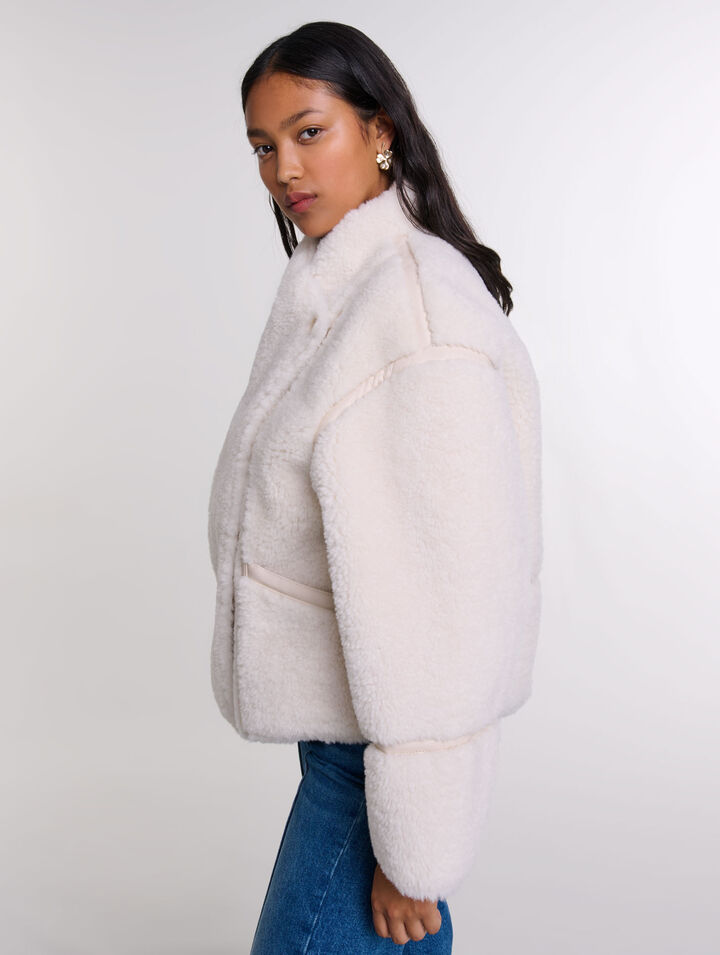 Cappotto corto in ecopelliccia