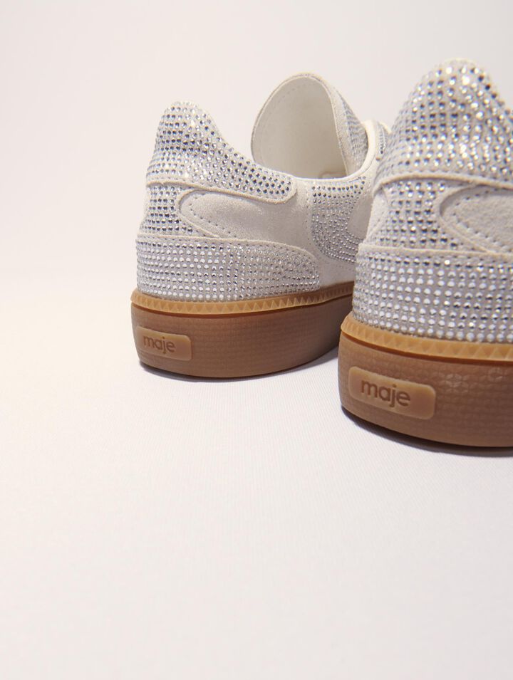 Sneaker casual con strass