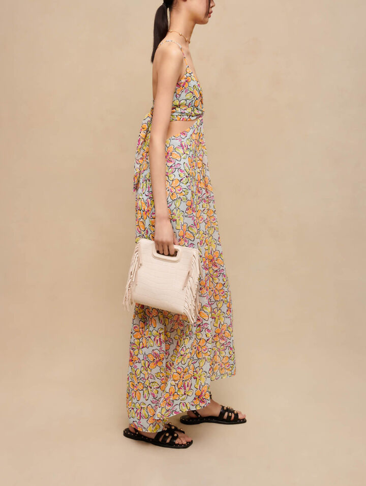 Maxi abito cut-out floreale