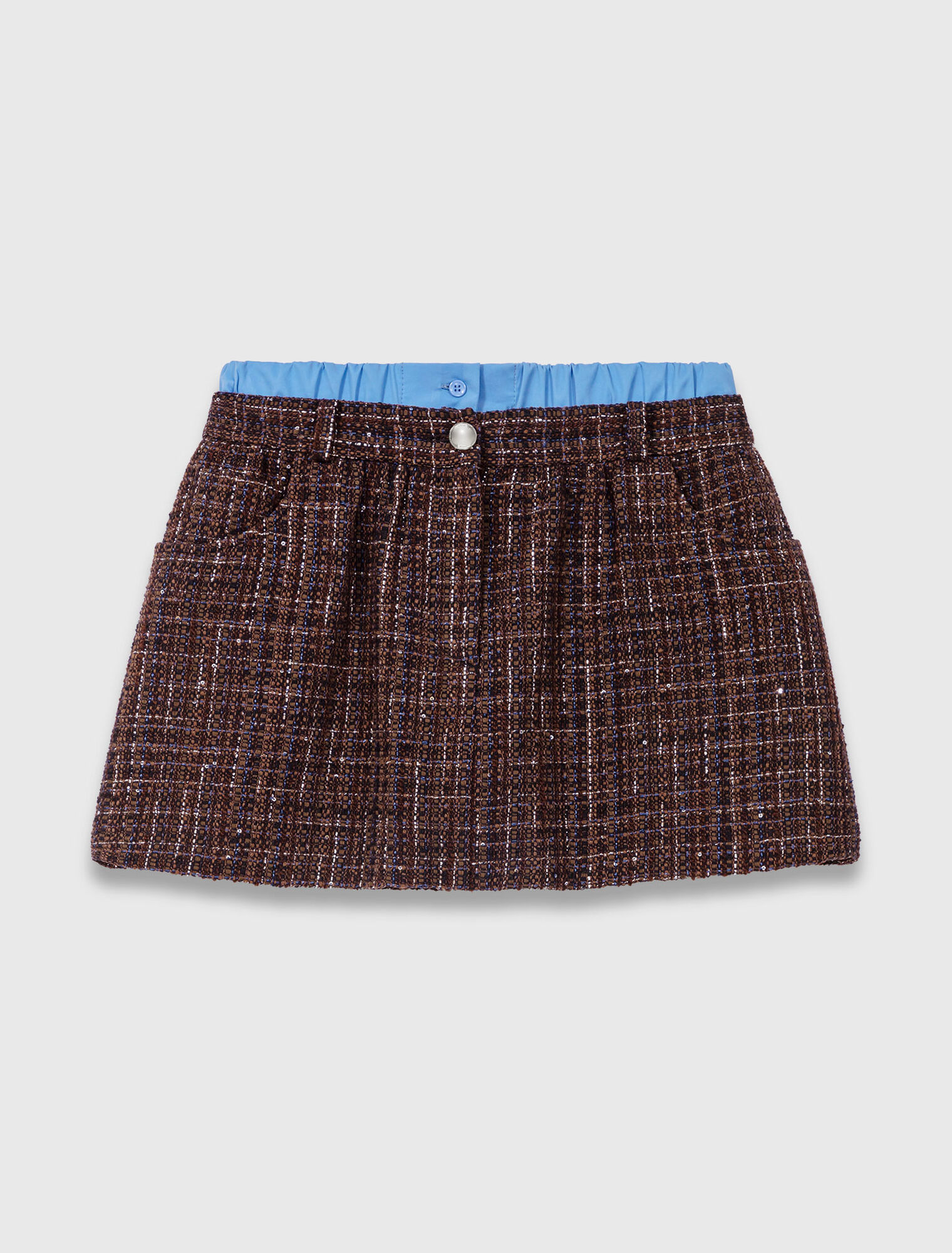 Shorts in tweed con fascia elastica