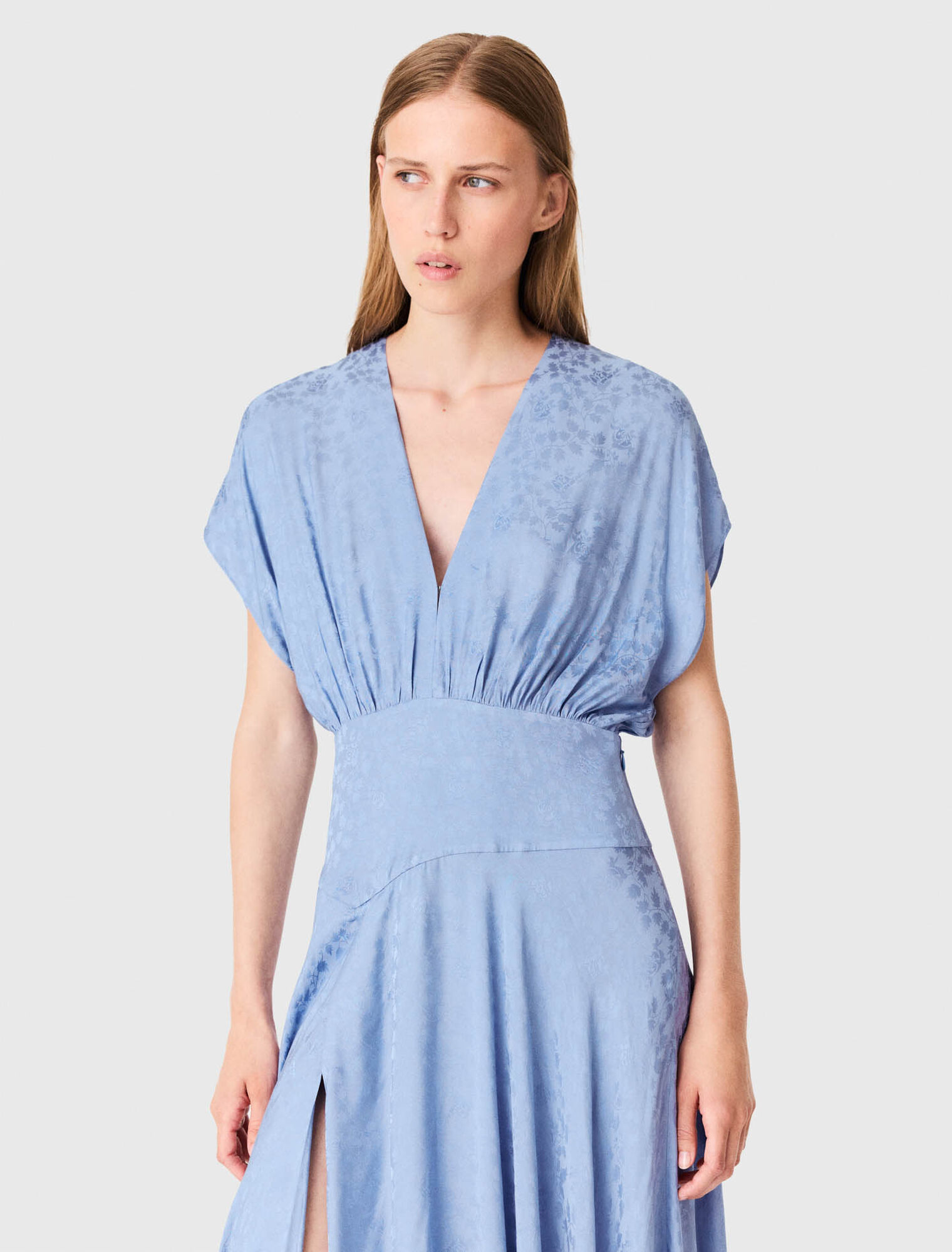 Abito lungo con stampa jacquard