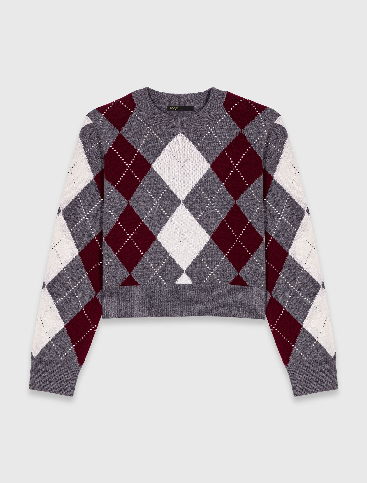 Maglione corto a fantasia argyle