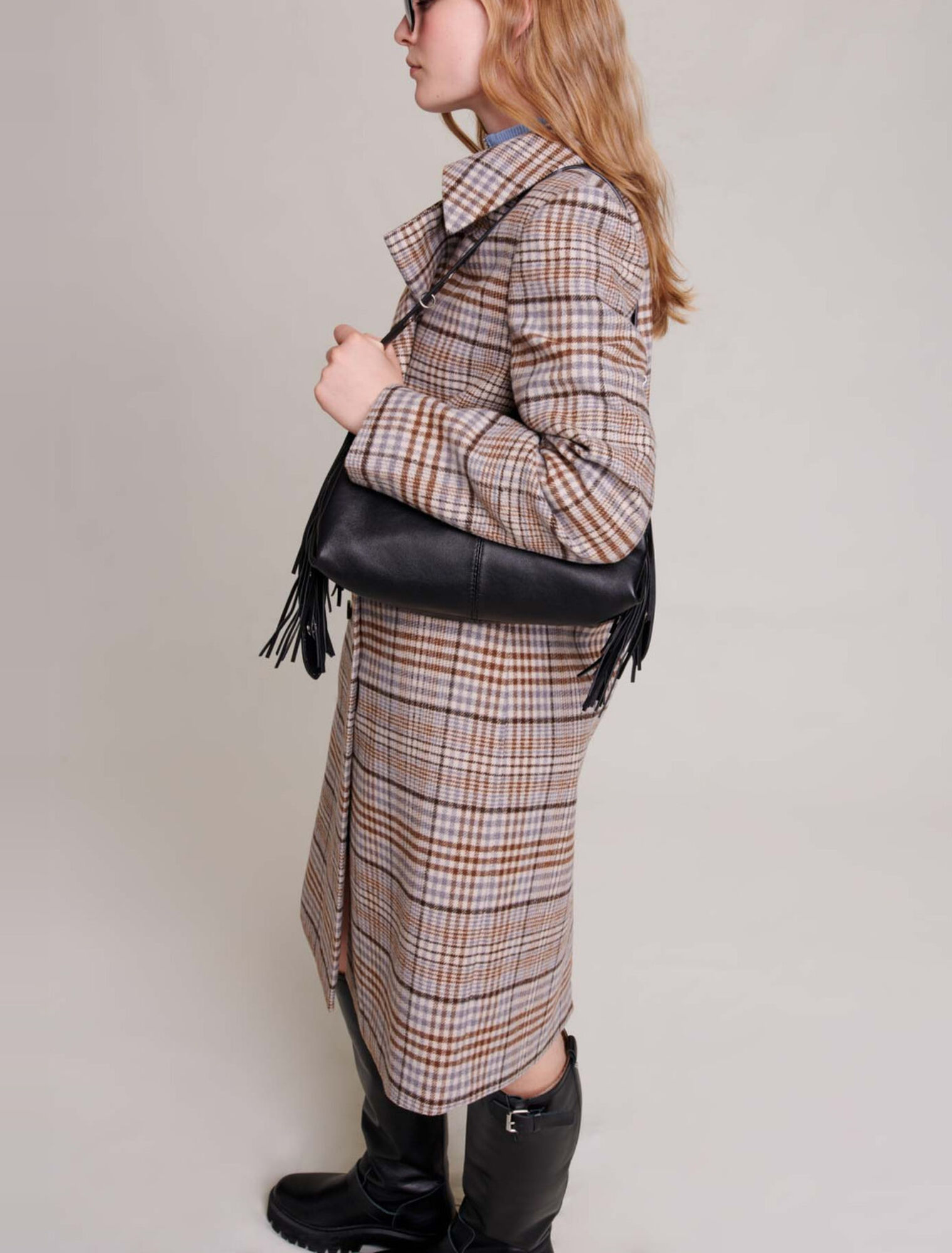 Cappotto lungo a scacchi