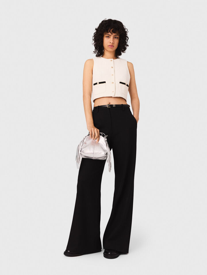 Top senza maniche in tweed lurex