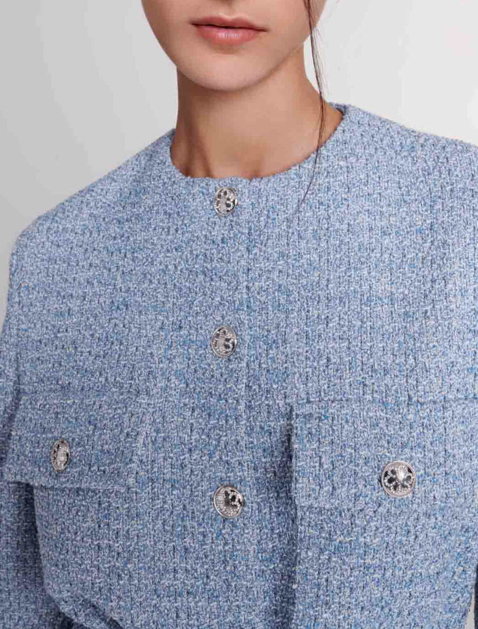 Giacca con cintura in tweed