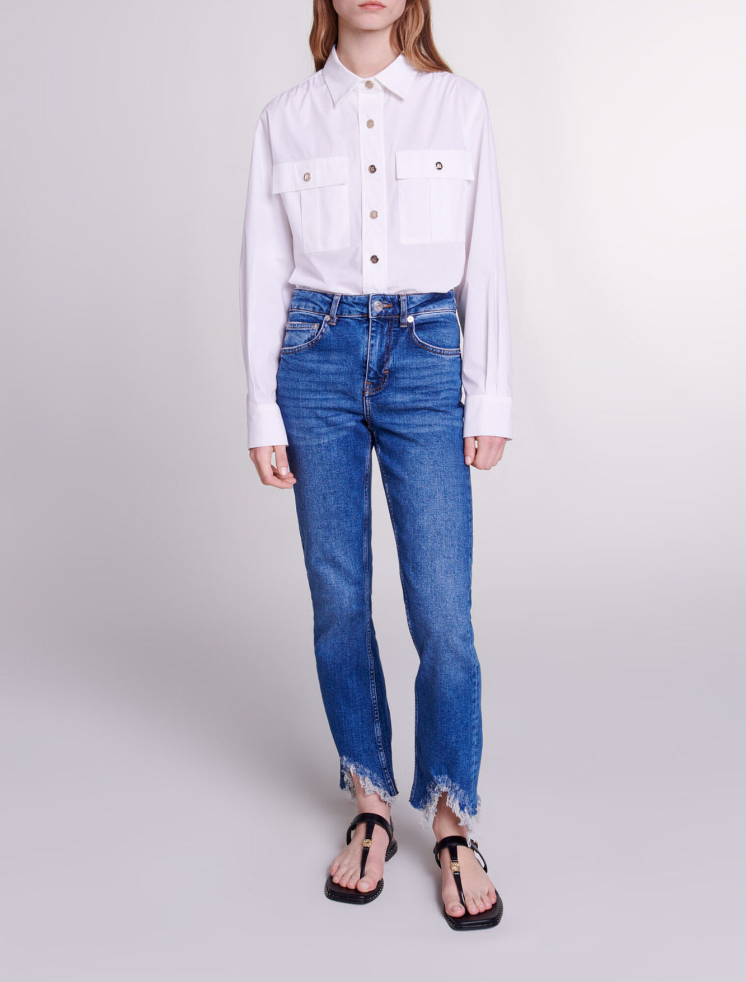 Jeans skinny strappati