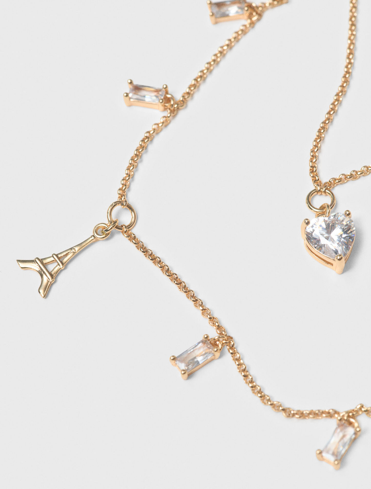 Collana doppia con charm strass