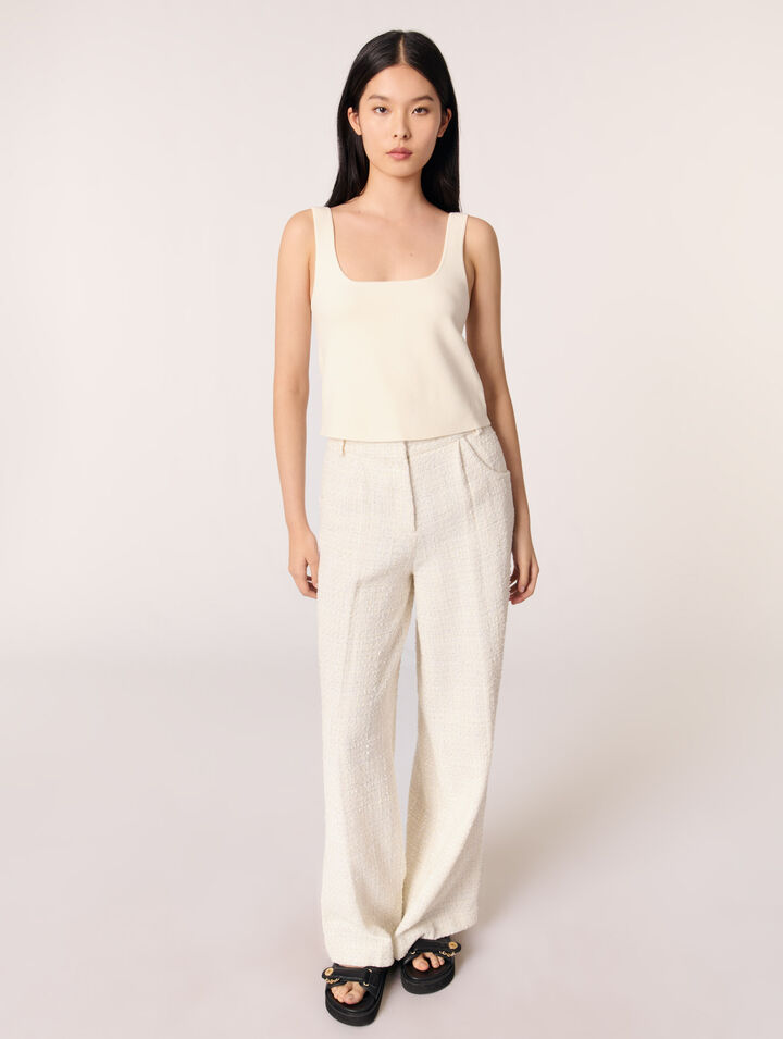 Pantaloni larghi in tweed