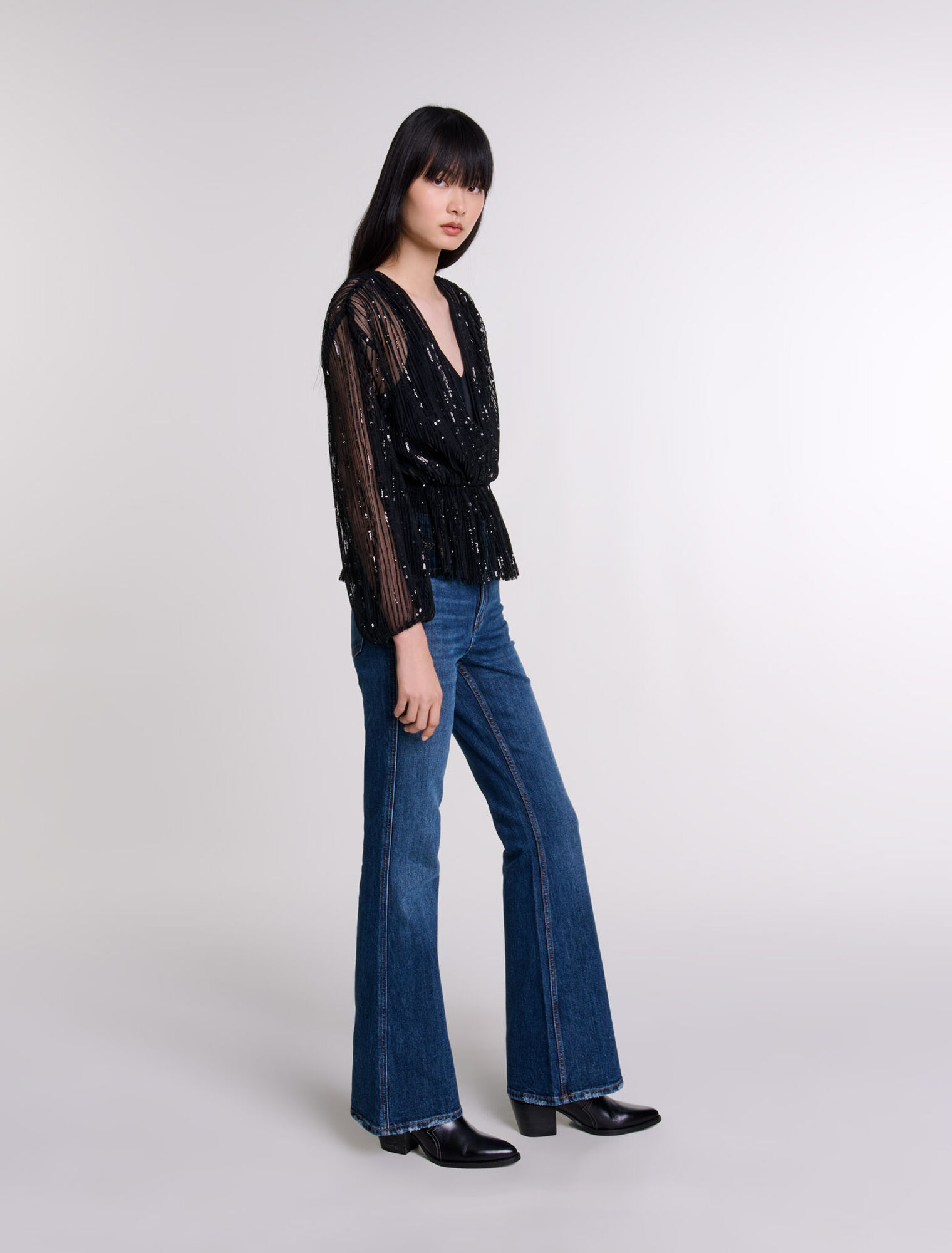 Top in paillettes con cintura