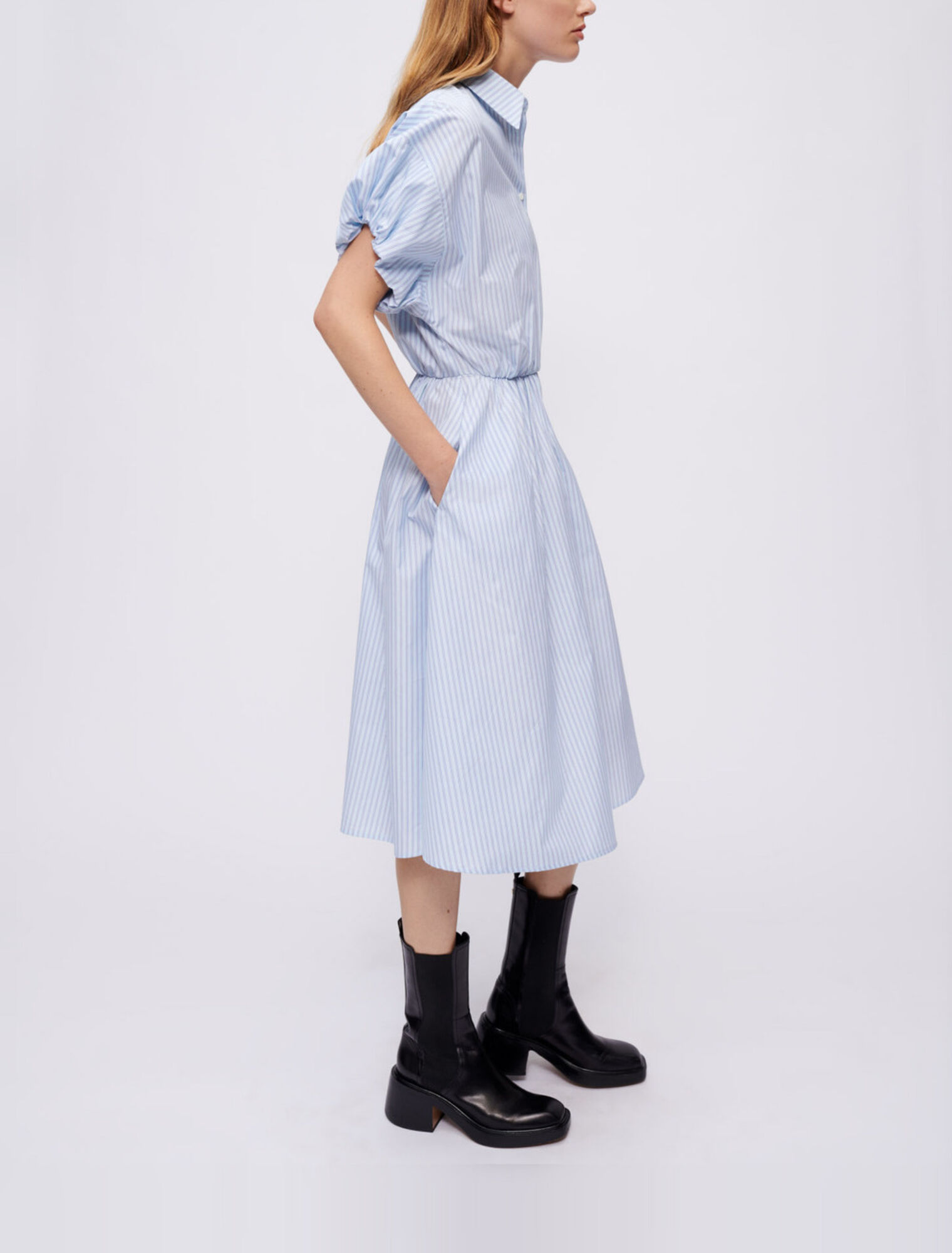 Abito-camicia a righe