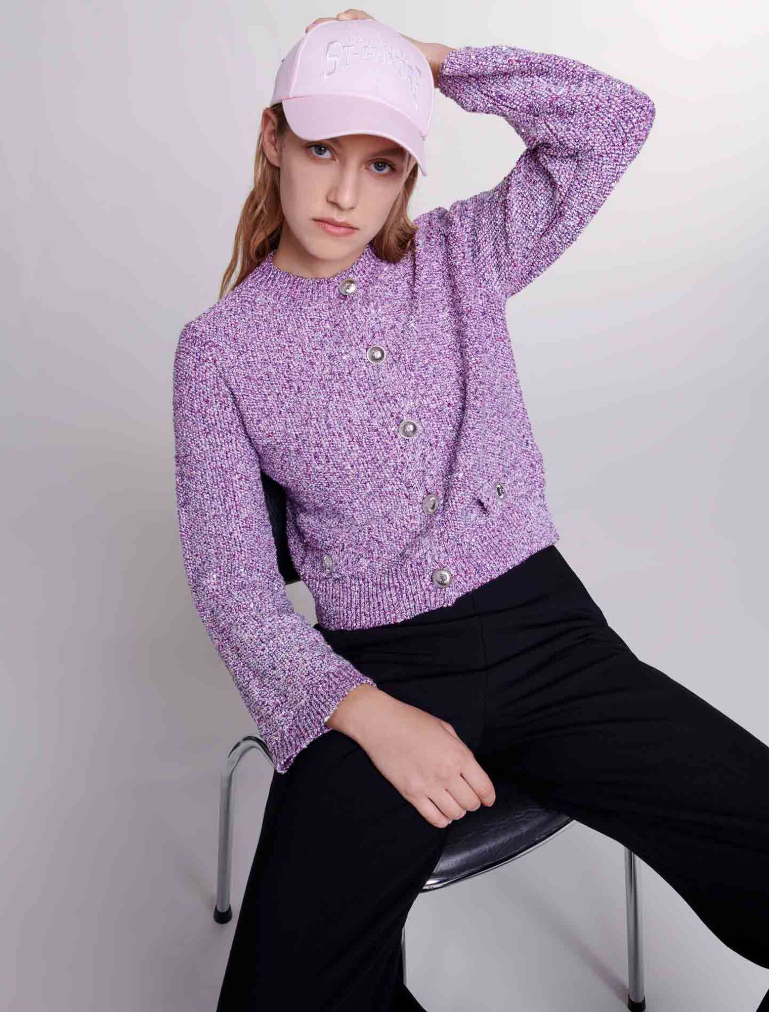 Cardigan in maglia con lustrini