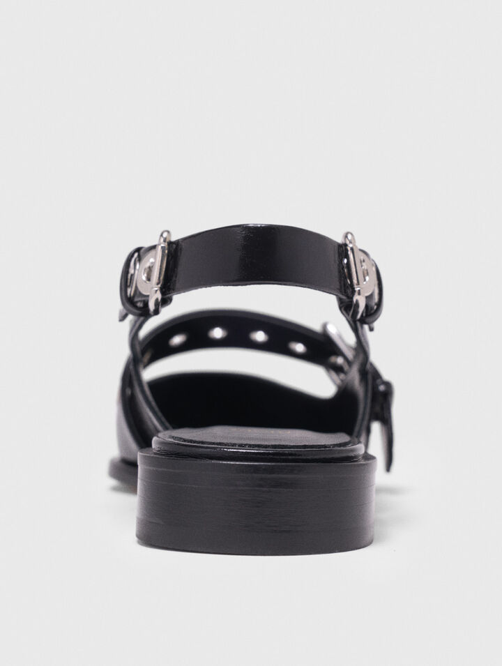 Slingback piatta pelle cinghia