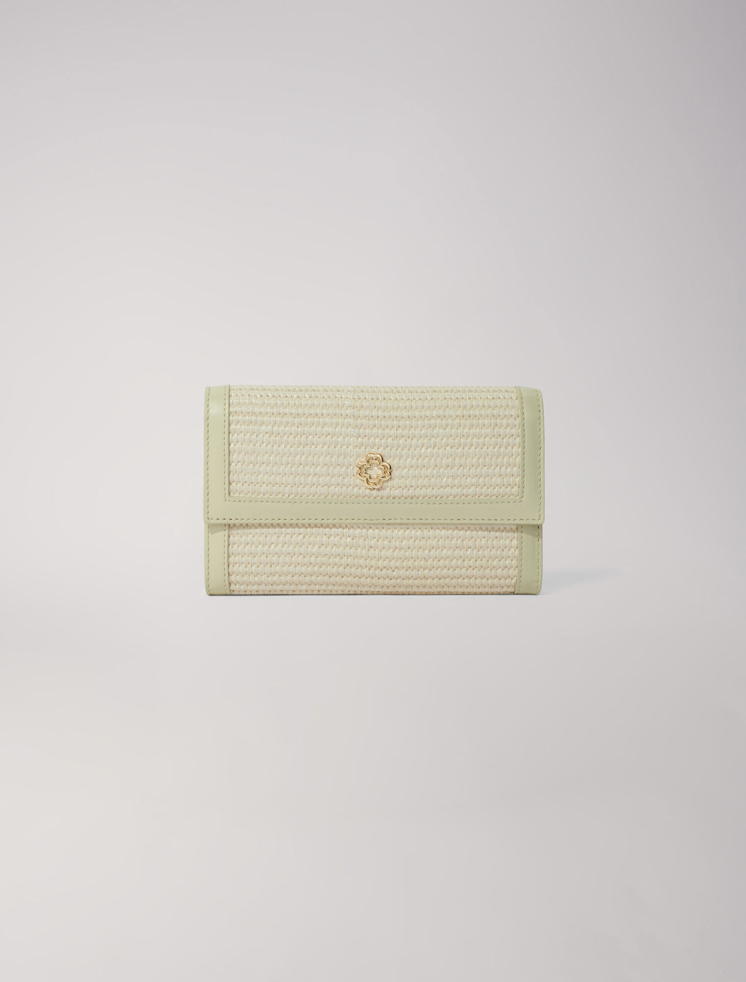 Pochette con catena effetto rafia