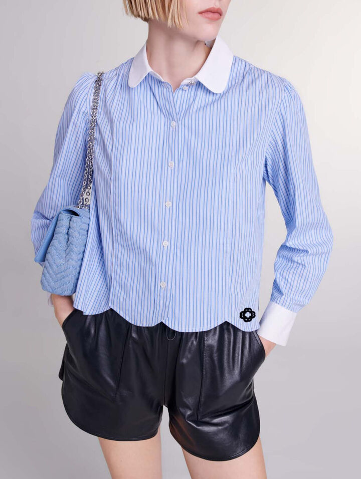 Camicia a righe a contrasto