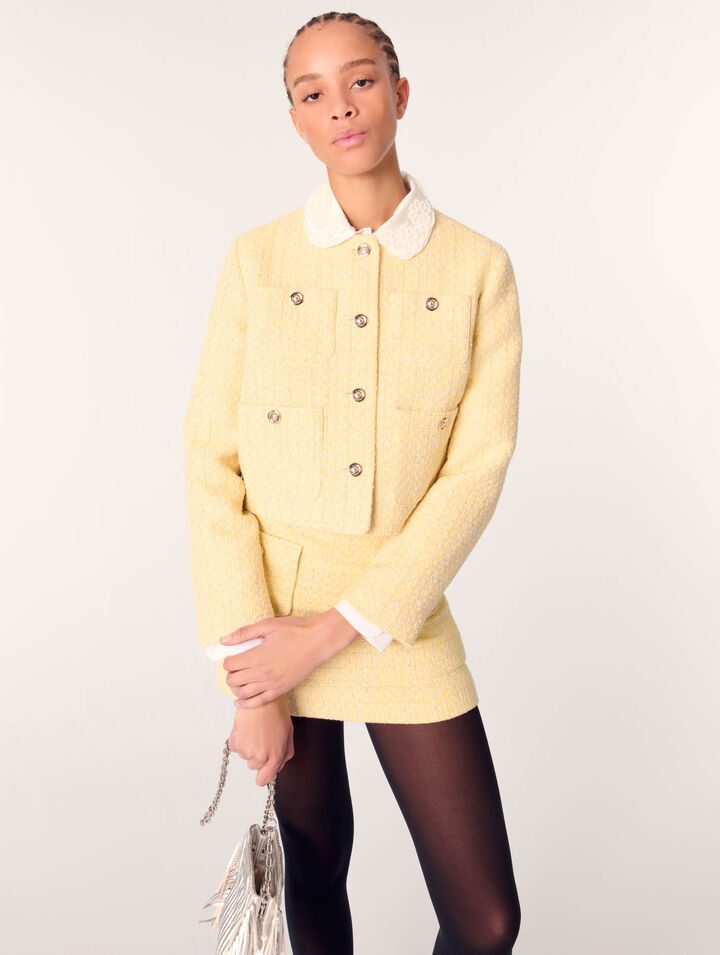 Giacca corta in tweed e lurex