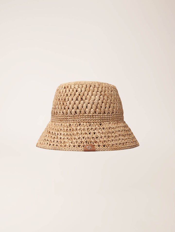 Bucket Hat in rafia all'uncinetto