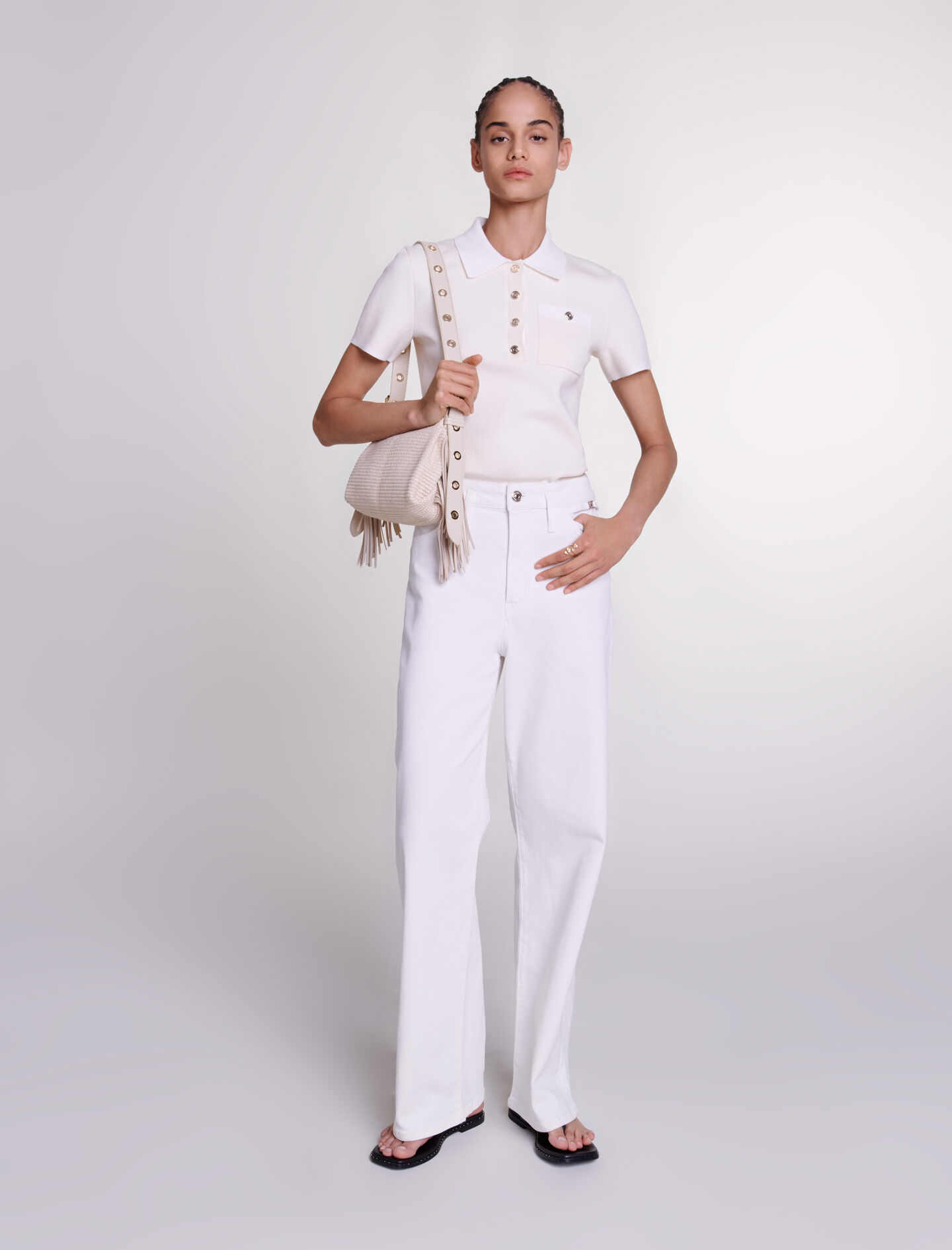 Top in maglia con colletto polo Tops Camicie Maje