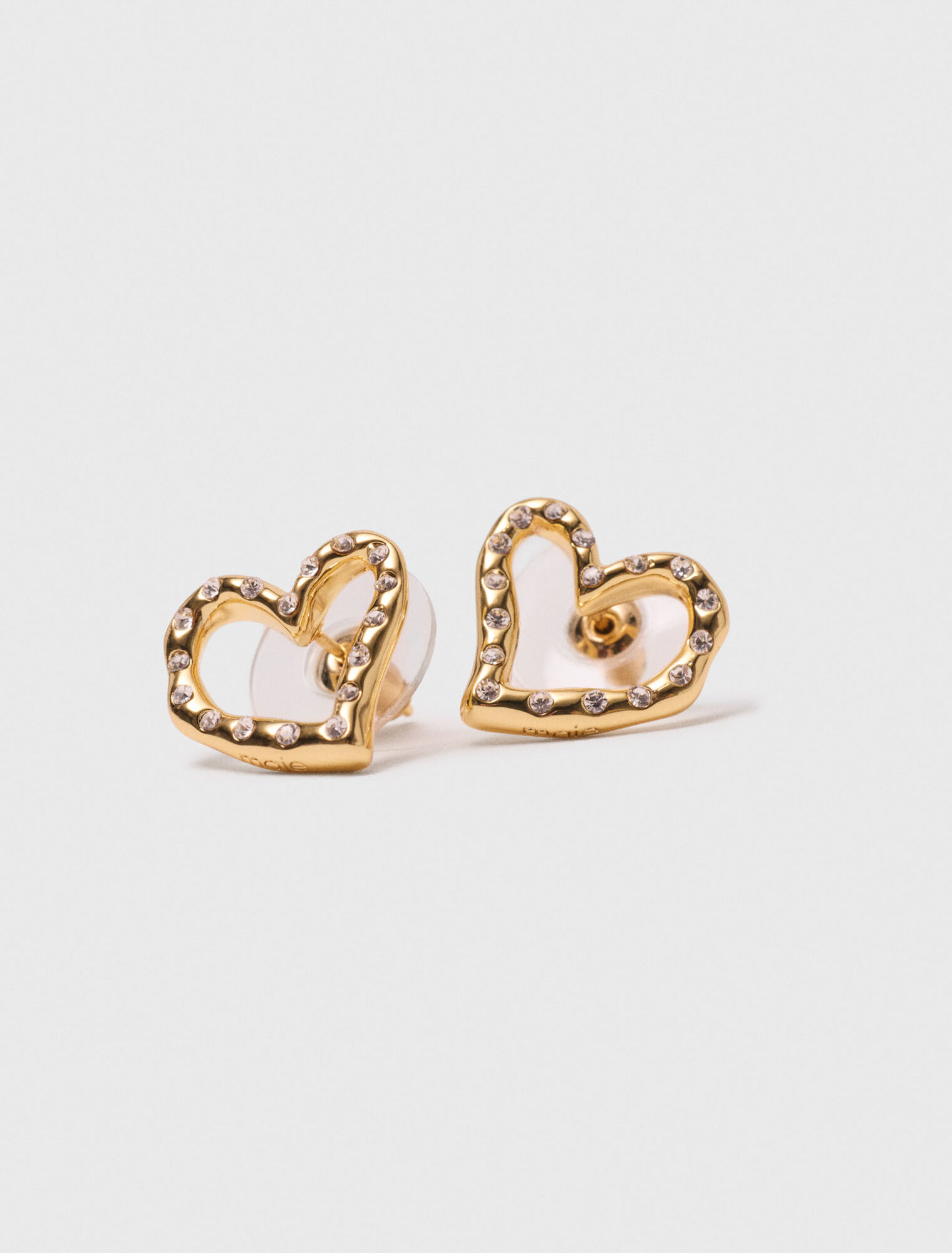 Orecchini a cuore con strass