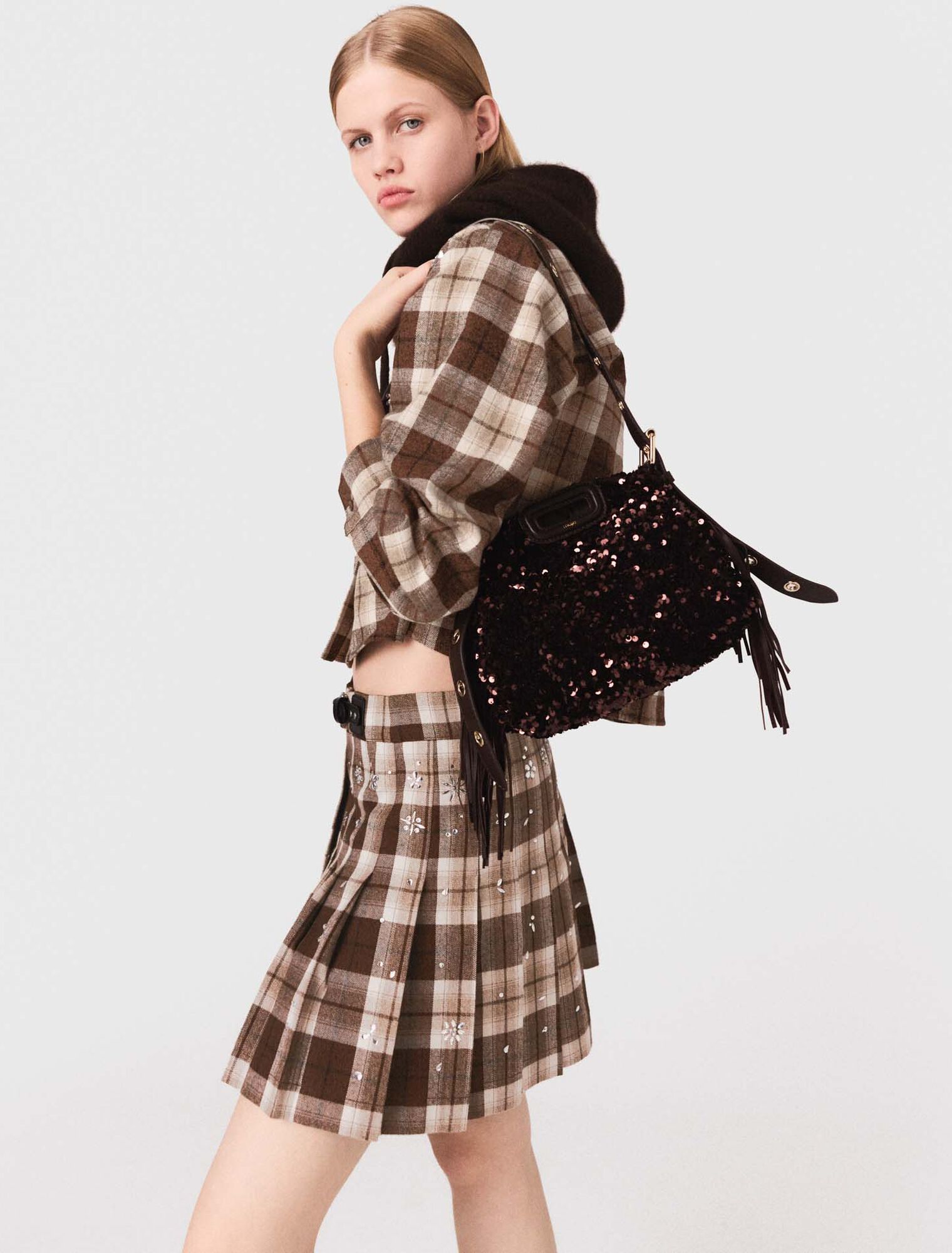 Camicia a quadri glitterata