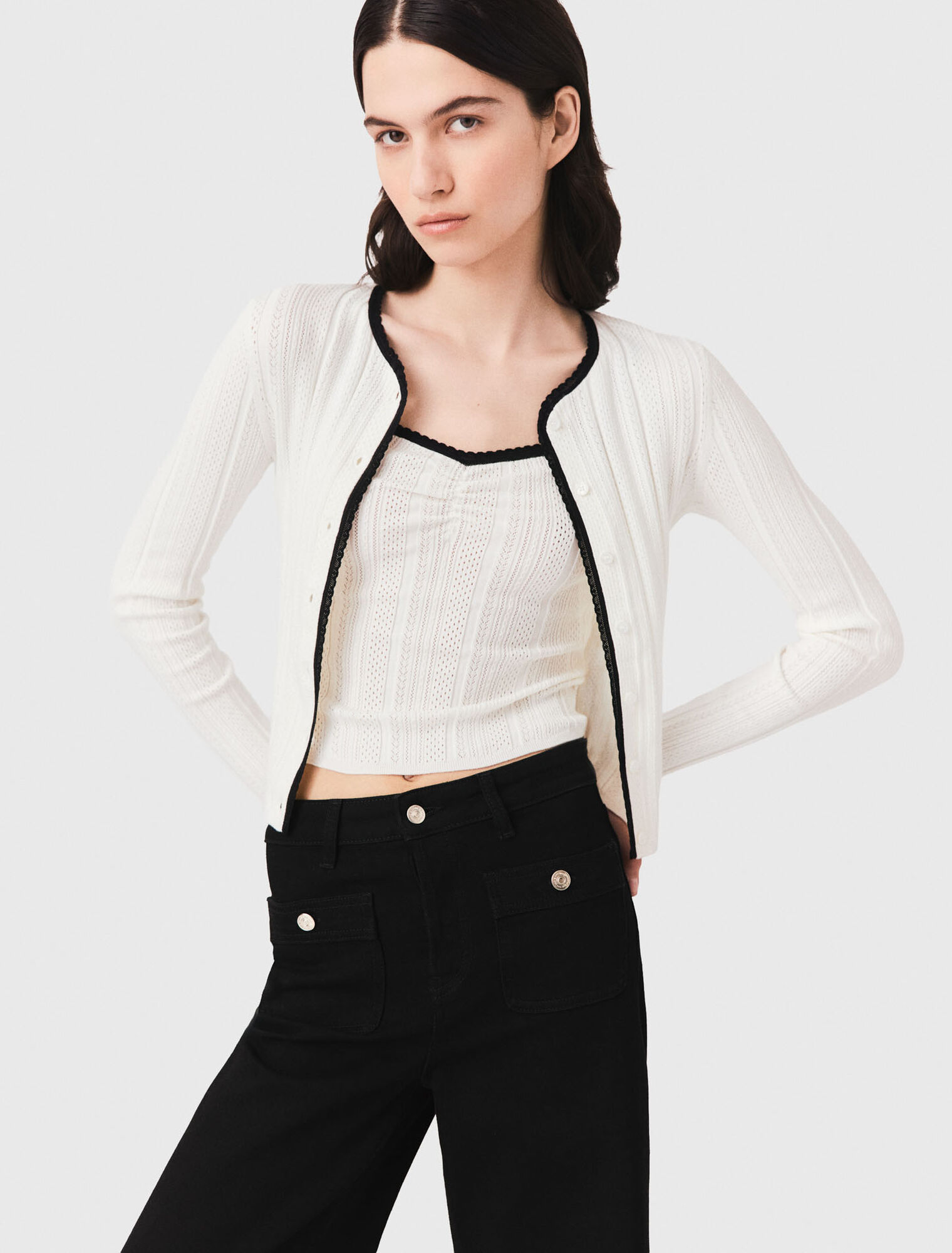 Twinset in maglia pointelle