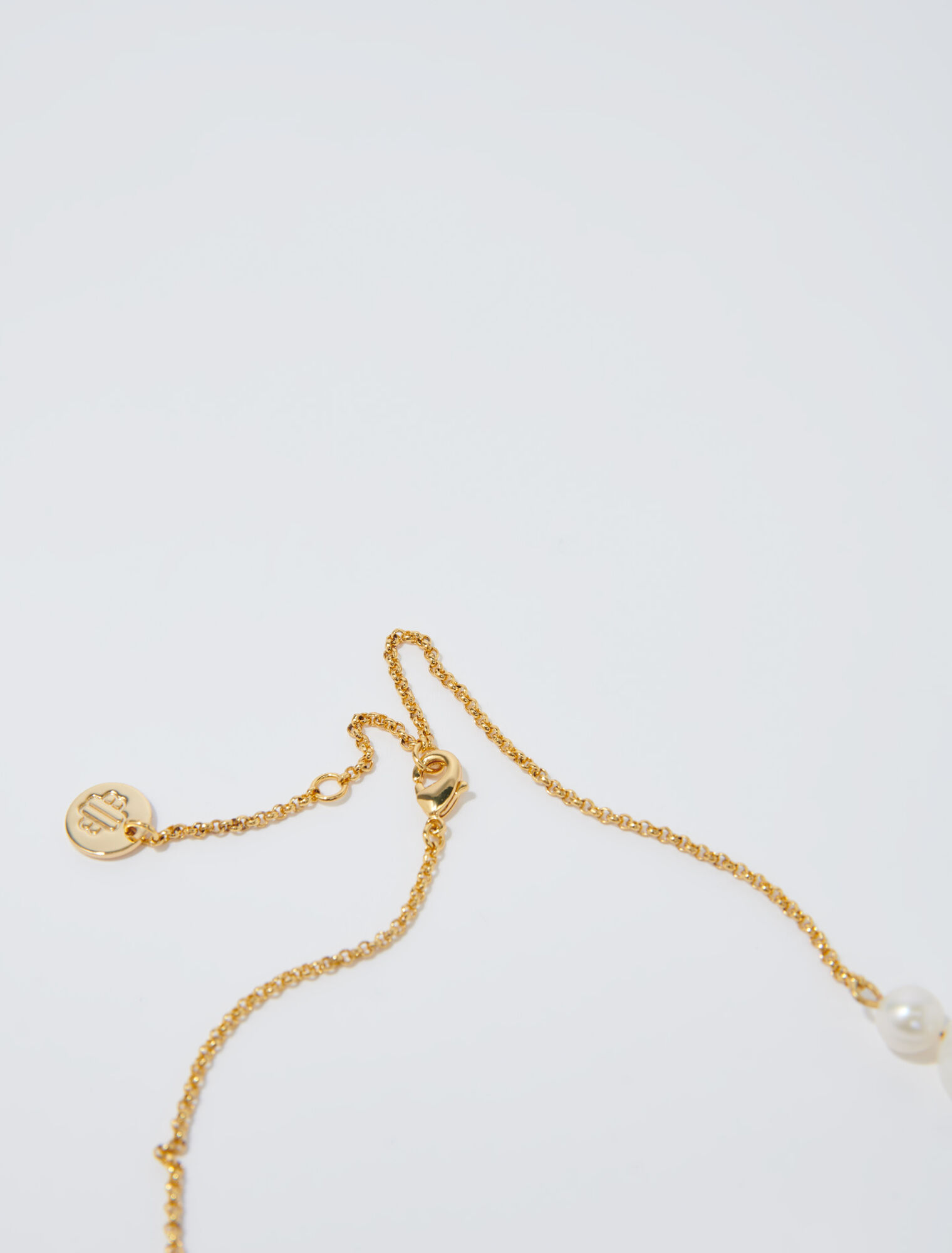Collana con catena d'oro e perle