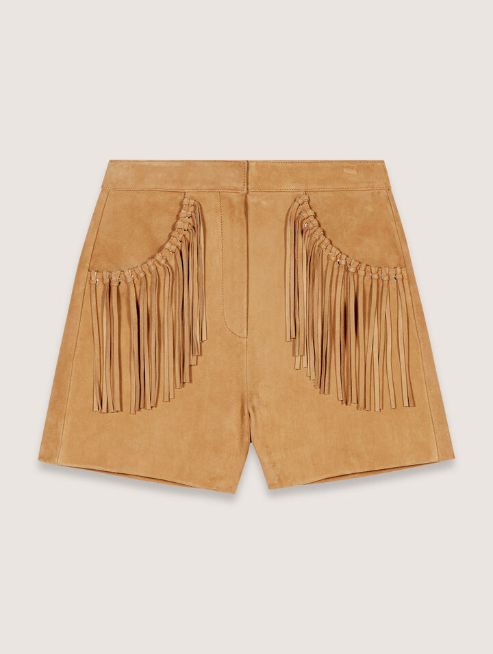 Shorts con frange in nabuk