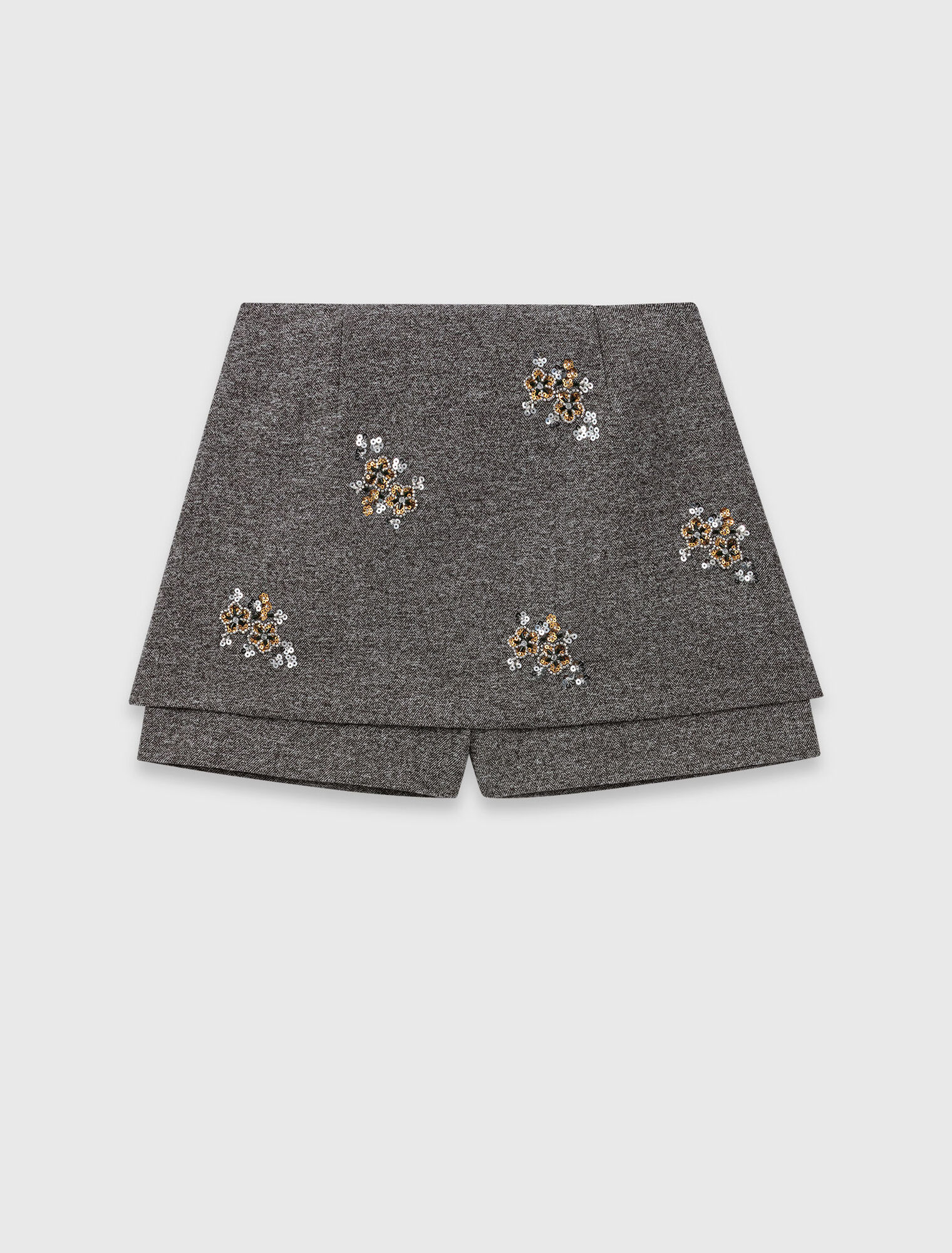 Shorts con ricamo floral