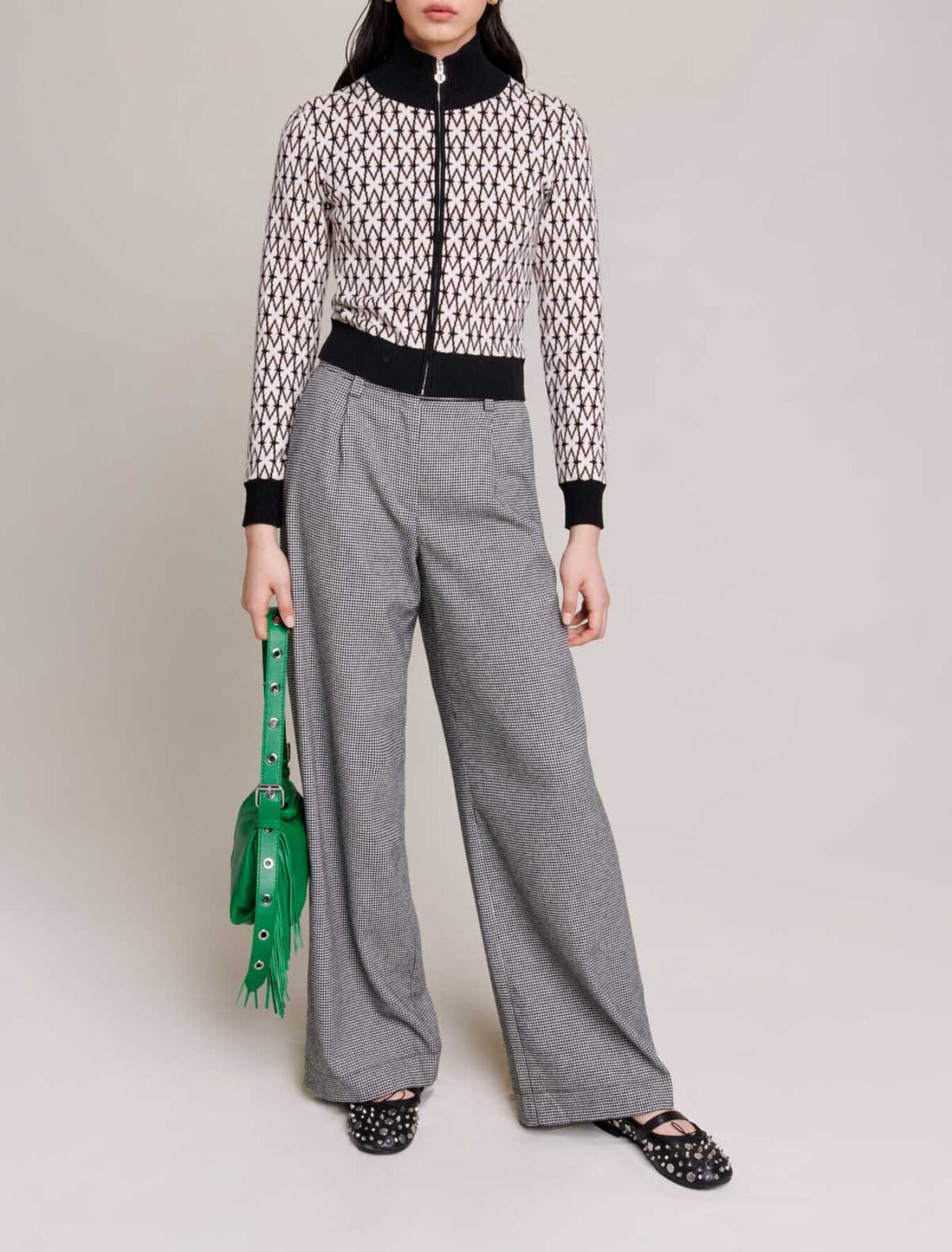Cardigan in maglia con monogramma