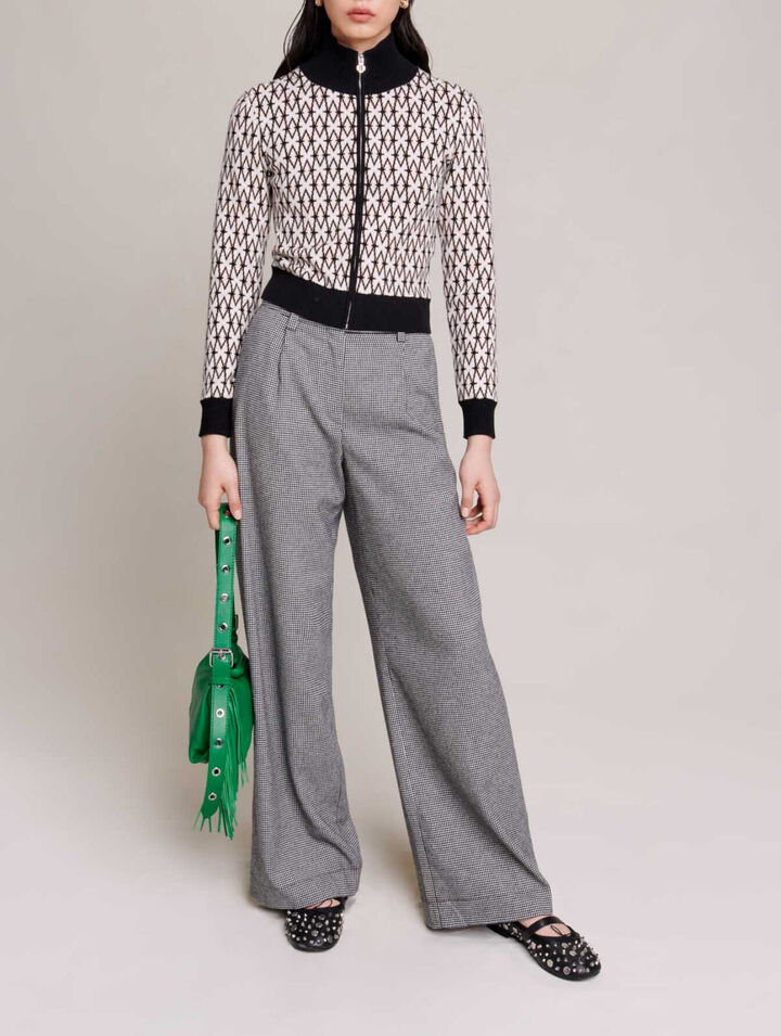 Cardigan in maglia con monogramma