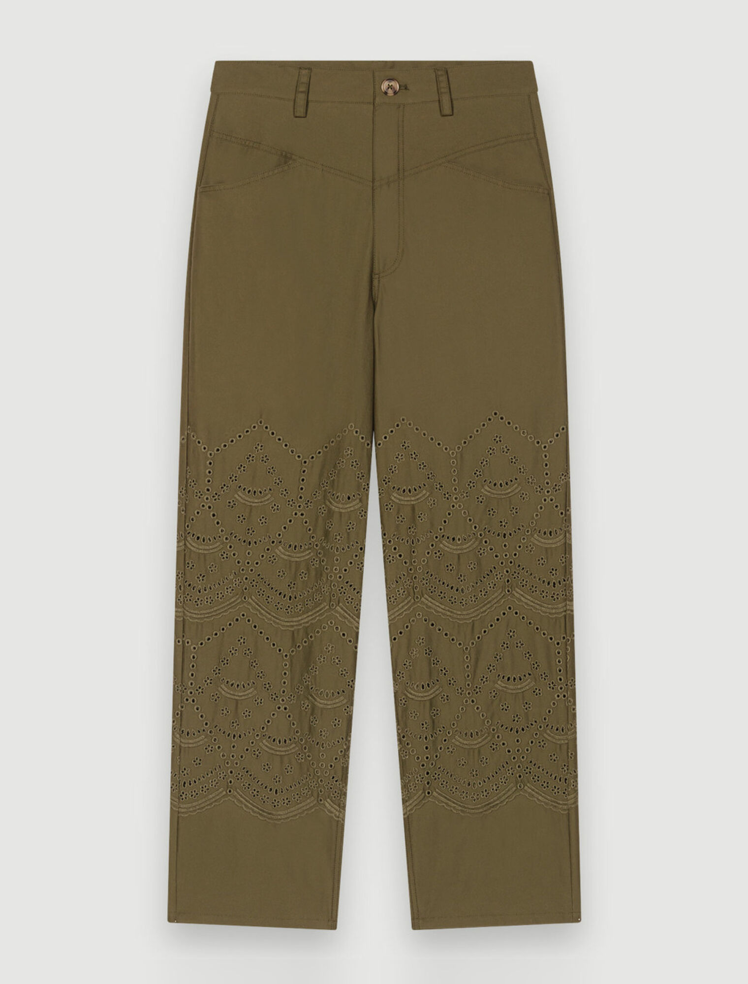 Pantaloni in cotone ricamato