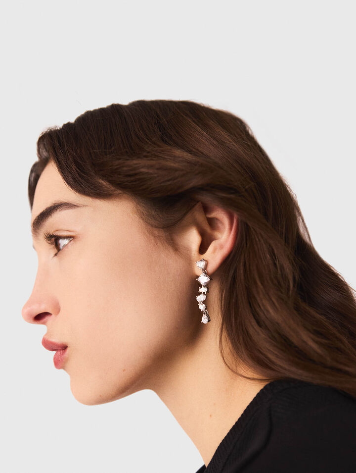 Orecchini cuore con strass